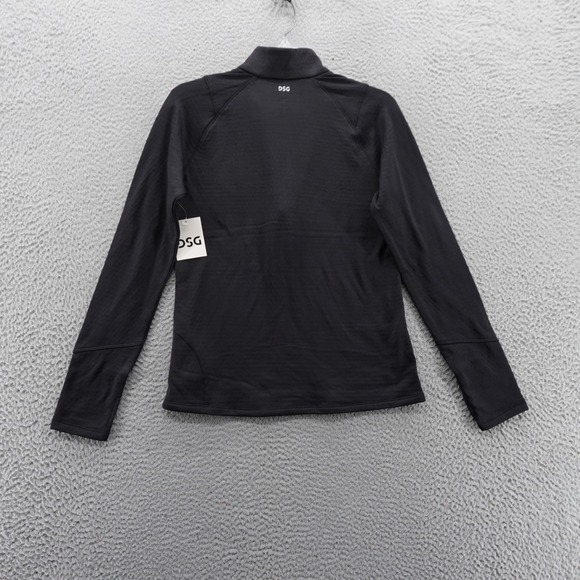 DSG Womens Run Grid Long Sleeve Athletic Top Black Small 1/4 Zip NEW - Picture 2 of 13